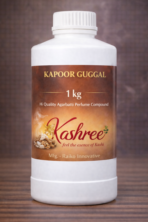 Kapoor Guggal perfume with pure camphor freshness and sacred guggul warmth. Ideal for pooja, meditation, dhoop, agarbatti and spiritual use. Long-lasting divine fragrance.