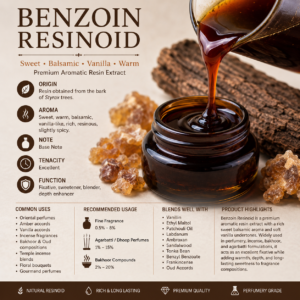 Benzoin resinoid aromatic extract Benzoin Resinoid Pure | Sweet Balsamic Fixative for Perfume, Incense & Agarbatti