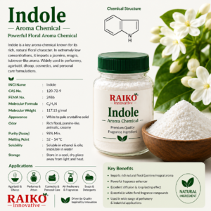 Indole Aroma Chemical India Indole Aroma Chemical | Premium Perfumery Raw Material | Raiko Innovative