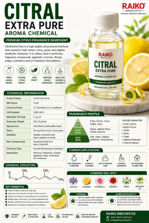 Citral Extra Pure Aroma Chemical | CAS 5392-40-5