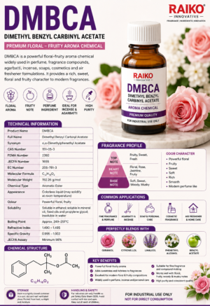 DMBCA Aroma Chemical DMBCA Fragrance Chemical DMBCA Perfume Raw Material Dimethyl Benzyl Carbinyl Acetate Dimethylbenzylcarbinyl Acetate Dimethyl Benzyl Carbinyl Acetate DMBCA Alpha Alpha Dimethylphenethyl Acetate α,α-Dimethylphenethyl Acetate Benzyldimethylcarbinyl Acetate DMBCA CAS 151-05-3